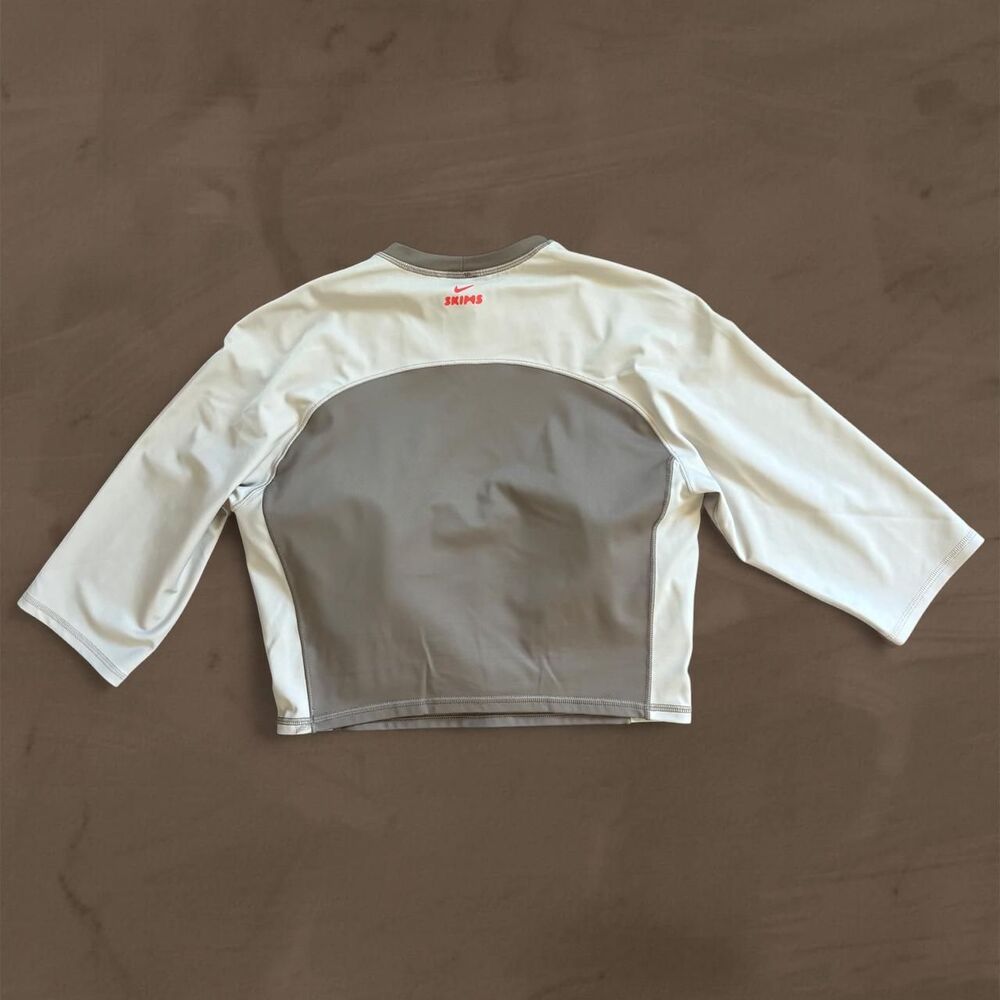 skims nike padded half sleeve crop truffle stone size medium